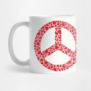 NO WW3 PRAYING FOR PEACE RED HEART PEACE SYMBOL DESIGN Mug
